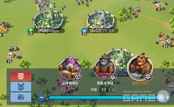 차례대로 투구, 갑옷, 방패를 드롭한다