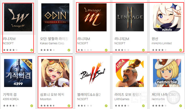 8일자 구글 매출 순위