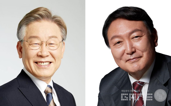 (좌)이재명 후보, (우)윤석열 후보
