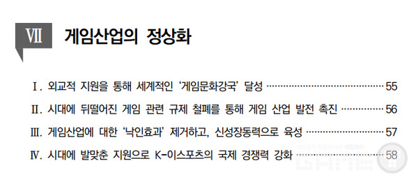 게임산업 정상화 관련 요구