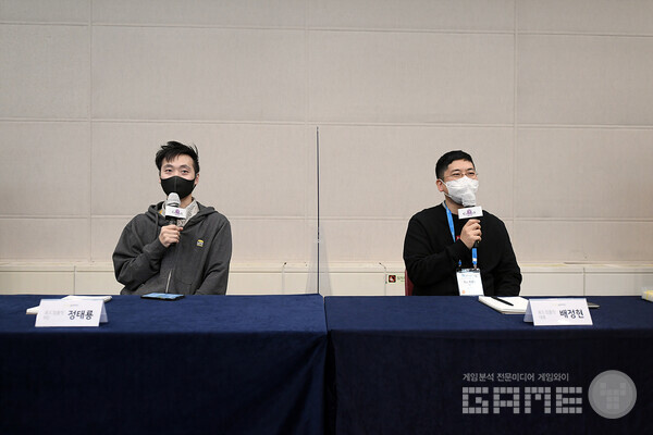(왼쪽부터) 가디스 소울 정태룡 PD, 로드 컴플릿 배정현 대표