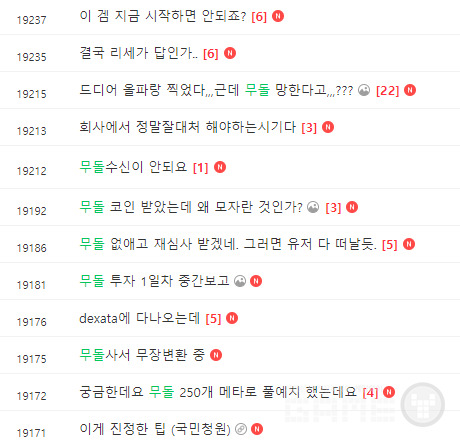 무돌 관련 반응