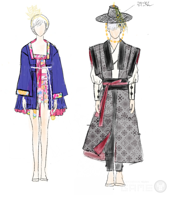 넥슨 '트라하'-단하주단 콜라보 한복 의상 코스튬 제작