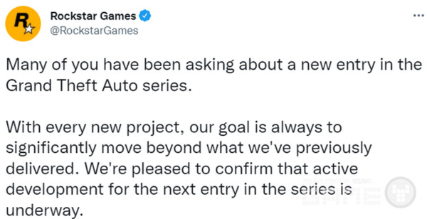 GTA  신작을 알린 록스타게임즈, 사진-록스타 트위터