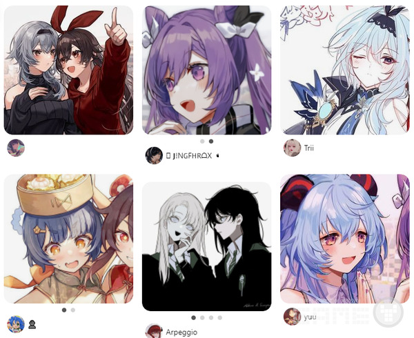 많은 원신 2차 창작물