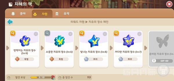 리워드 자원-치유우ㅢ 정수 체인