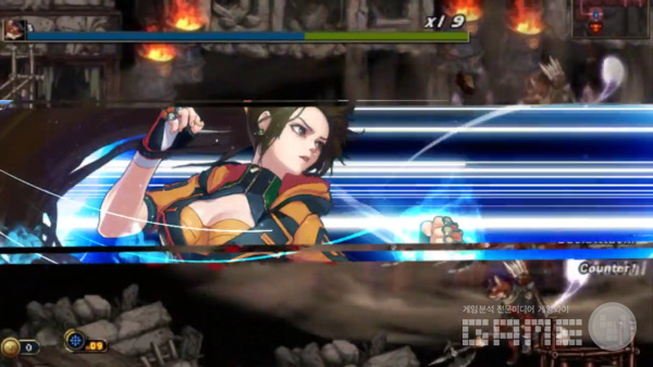 궁극의 각성기 기술 ‘극진: 패황단공권’을 선보이는 스트라이커.각성기 기술을 쓰면 화려한 그래픽의 컷신이 나타난다.. 사진=넥슨