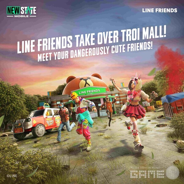 뉴스테이트 모바일X라인프렌즈 컬래버레이션, 사진=크래프톤 제공