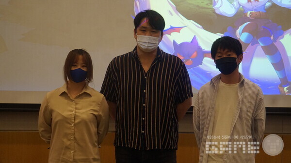 (왼쪽부터) 류경민 마케팅 팀장, 이희수 총괄 팀장, 선상웅 사업 PM / 게임와이 촬영