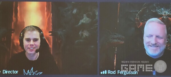 화상 인터뷰에 참석한 모습 / 게임와이 촬영 