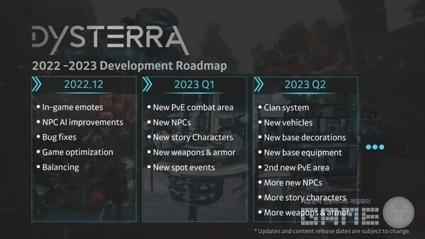 디스테라 2022-2023 개발 로드맵 /카카오게임즈