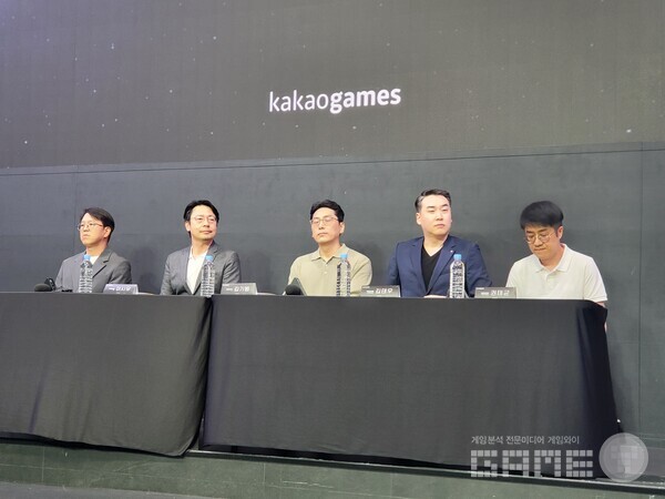 좌측부터 김태형 실장, 이시우 CBO, 김기범 TD, 김태우 실장, 권태균 실장이다 / 게임와이 촬영