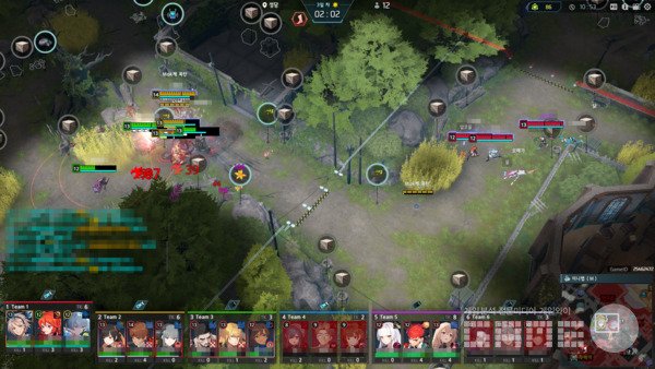 스쿼드 모드에서의 이른바 ABC 상황의 예시. 이런 경우 우측 팀만 큰 이득을 보게된다 / 게임와이 촬영