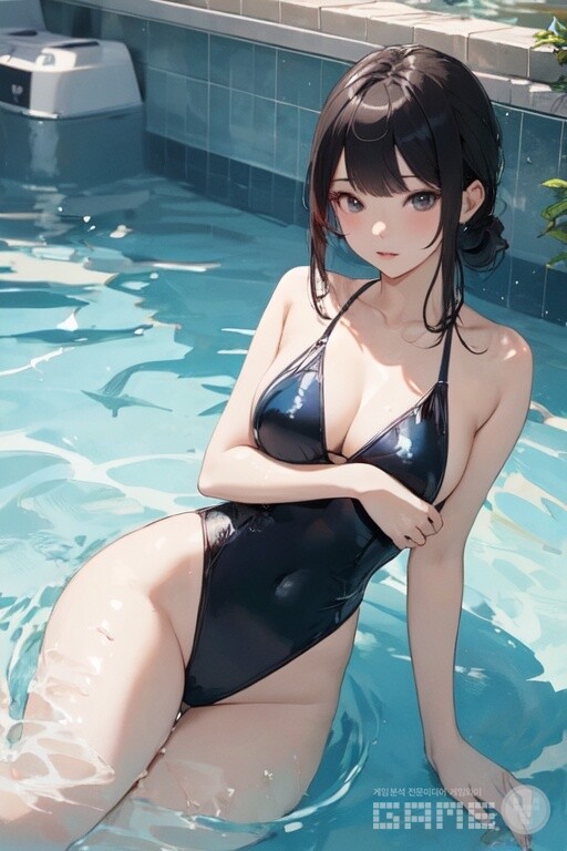 '수영장 미소녀 캐릭터를 그려줘'라고 해서 만들어진 결과물 /게임와이 생성