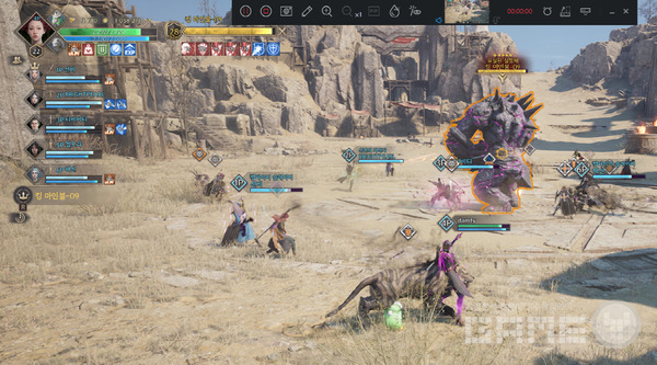 파티를 맺고 보스레이드 시작. 티엘 /게임와이 촬영