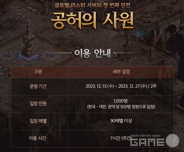 글로벌 마스터 서버 /엔씨