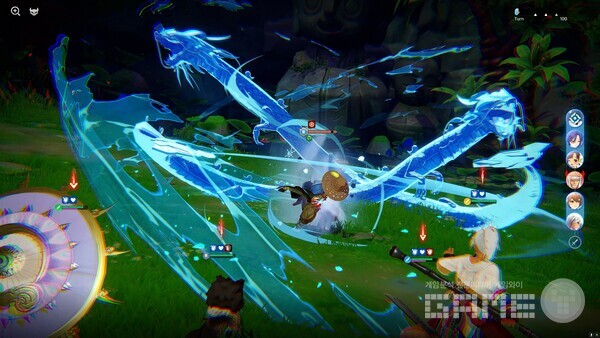 오픈 필드에서 컨트롤하며 싸우던 보스전이었는데 갑자기 턴제가 됐다 / 엔씨 제공