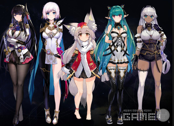 공개된 5종의 주인공 캐릭터들의 모습 / 그라비티 제공