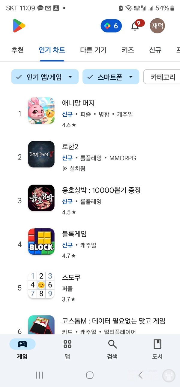 로한2 구글 무려 순위