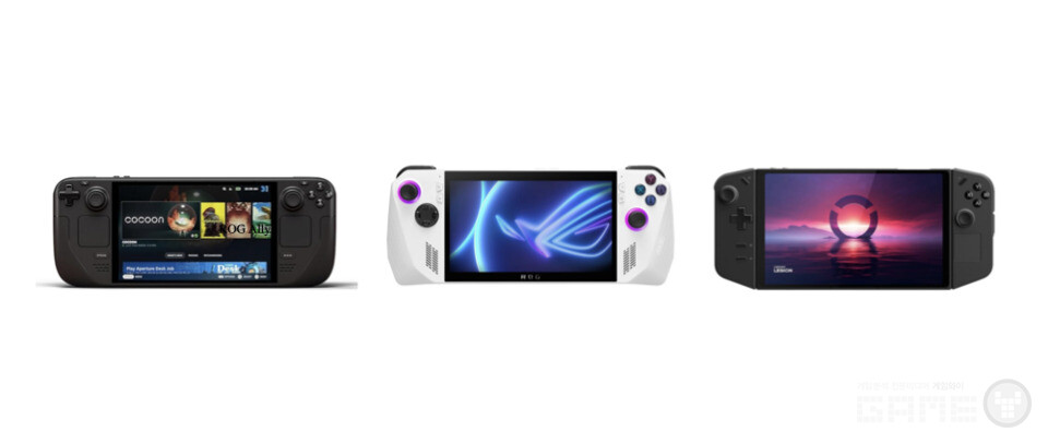 왼쪽부터 'Steam Deck', 'ROG Ally', 'Legion Go' / 이미지 출처 : Amazon