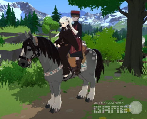나오와 함께 말을 타고 마을로 향하자. 마비노기 모바일 /게임와이 촬영