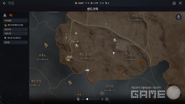 레벨을 높이고 미션 수행을 통해 잠긴 맵을 풀 수 있다. 다키스트데이즈 /게임와이 촬영