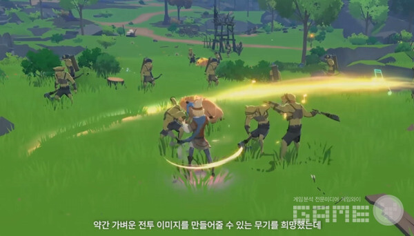 음유시인의 경우 전투의 분위기를 풀기 위해 코믹한 액션으로 공격한다 / 출처 마비노기 모바일 공식 유튜브