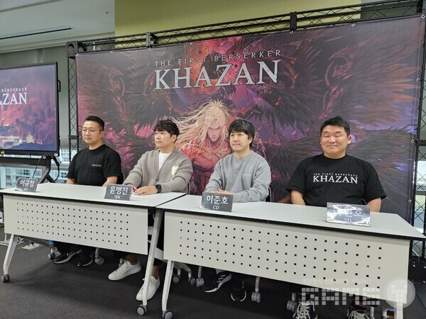 좌측부터 이규철 AD, 윤명진 대표, 이준호 CD, 박인호 TD / 게임와이 촬영