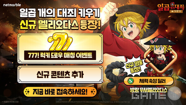 넷마블은 모바일 캐주얼 RPG ‘일곱 개의 대죄 키우기’에 신규 캐릭터 ‘방랑 무사 멜리오다스’를 추가하고, 신규 콘텐츠 ‘원정’을 도입하는 등 업데이트를 진행했다고 20일 밝혔다.
