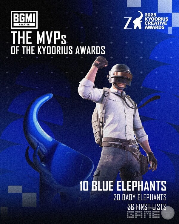 ‘큐리어스’ 시상식은 지난달 24일 인도 뭄바이에서 열렸으며, 크래프톤은 본상에 해당하는 블루 엘리펀트(Blue Elephant) 부문에서 10개, 베이비 엘리펀트(Baby Elephant) 부문에서 20개, 퍼스트 리스트(First List) 26건에 이름을 올리는 쾌거를 이뤘다.