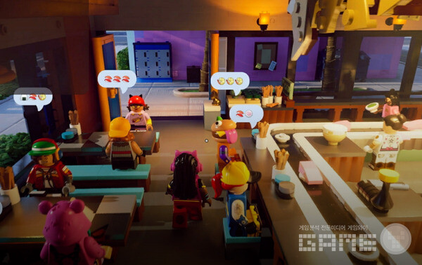 ▲이렇게 사람들이 많이 몰리는 레스토랑 경영 시뮬레이션 게임, 일명 타이쿤 게임도 가능할까? 레고 포트나이트 브릭라이프 /게임와이 촬영