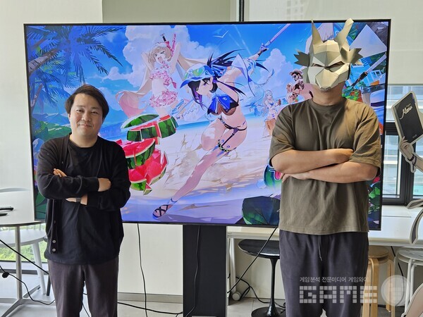 이날 인터뷰에는 임성민 사업본부장과 이리 1 디렉터가 참가했다 / 게임와이 촬영