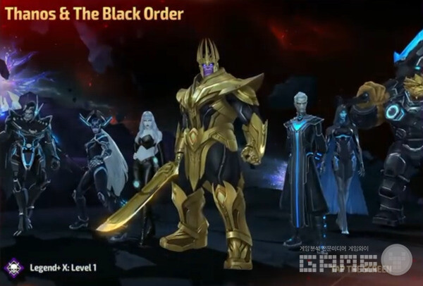 신규 월드 보스 '타노스 & 블랙 오더'의 등장이다. 마블퓨처 파이터 /넷마블