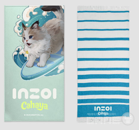 휴양지 컨셉으로 꾸며지는 인조이 부스와 경품들