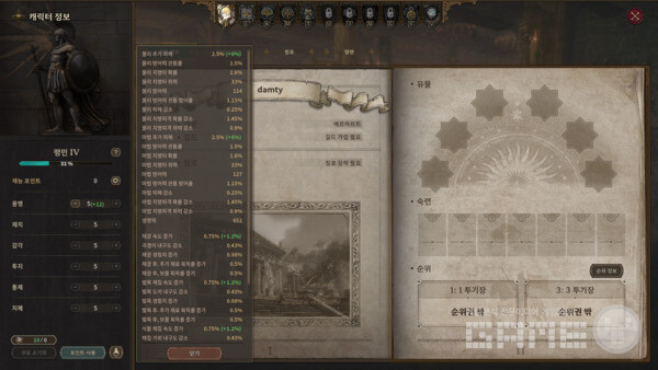 하지만 익숙한 스테이터스 창. 