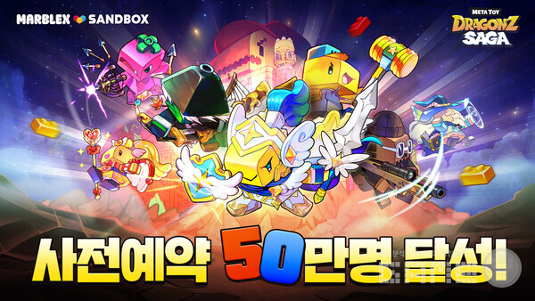 블록체인 전문회사 마브렉스(MARBLEX)는 웹3 퍼블리싱을 담당한 수집형 RPG ‘메타 토이 드래곤즈 사가’의 사전 예약자가 50만 명을 돌파했다고 21일 밝혔다.