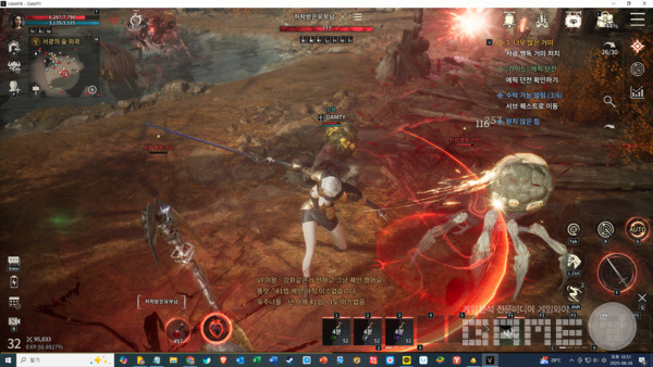 비접속 모드 시작 전 캐릭터 상황 /게임와이 촬영