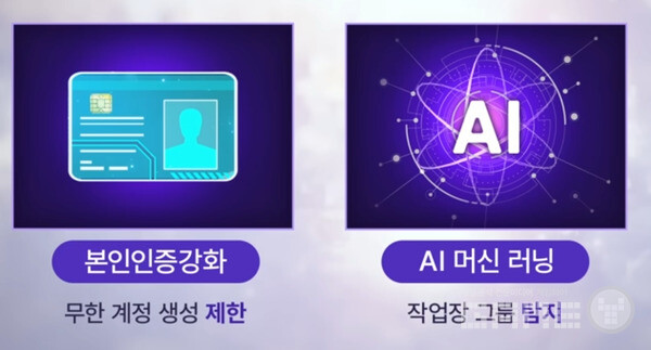 작업장 문제에 대해서는 강화된 본인 인증 시스템과 머신러닝을 활용한 대응 시스템을 준비했다고 밝혔다.