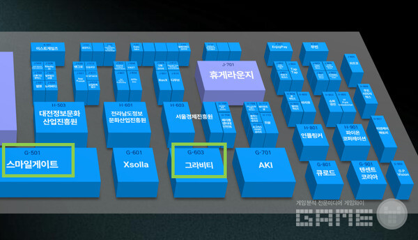 BTB 우측에는 스마일게이트, 그라비티가 보인다. 