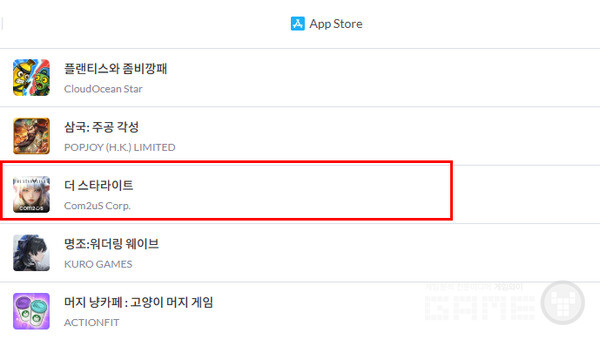 애플 앱 스토어 인기 순위 /모바일인덱스