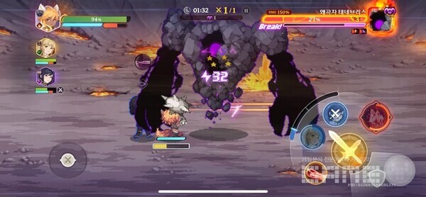 보스급 캐릭터는 방어와 패링도 사용하자. 가디스 오더 /게임와이 촬영