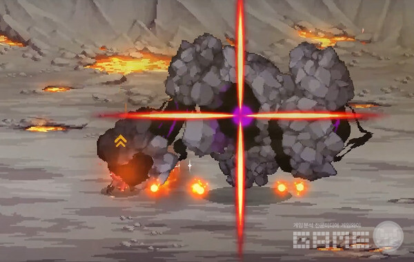 십자 모양의 섬광 효과가 보인다. 그것이 번쩍일 때 가드를 누르면 훨씬 쉽게 패링할 수 있다. 이 십자가를 보려면 3연타 공격 말고 1번 공격 넣고 상황을 봐야 한다. 