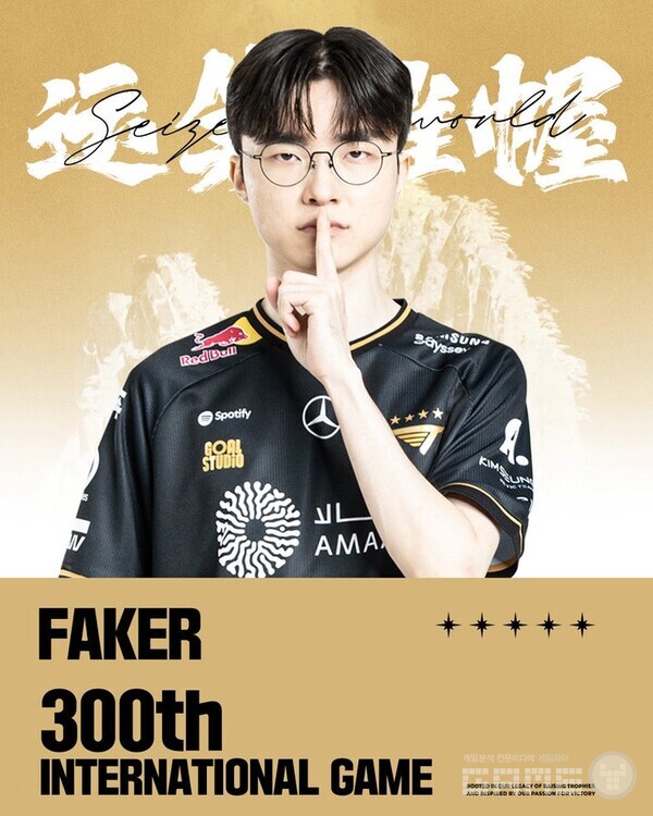  LoL e스포츠 공식 트위터는 "페이커의 국제전 300경기"라는 문구와 함께 이 기념비적인 순간을 축하했다.