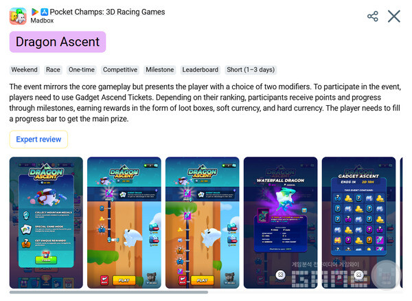 AppMagic의 LiveOps 및 업데이트 일정에 포함된 Dragon Ascent