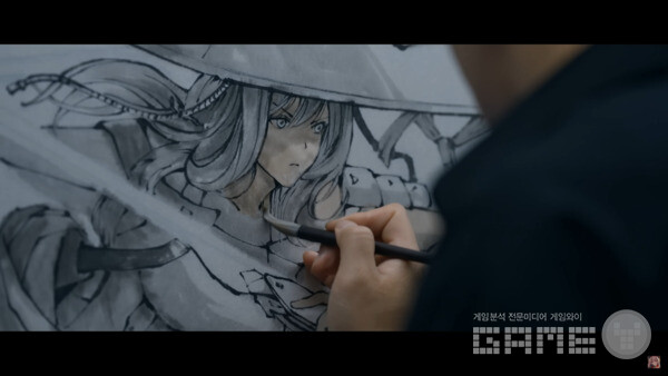 니케 3주년 수묵화