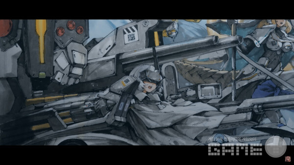 니케 3주년 수묵화