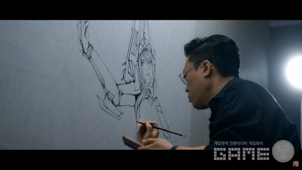 니케 3주년 수묵화