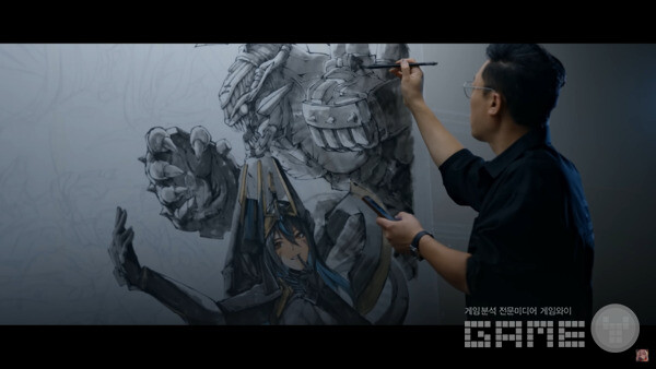 니케 3주년 수묵화