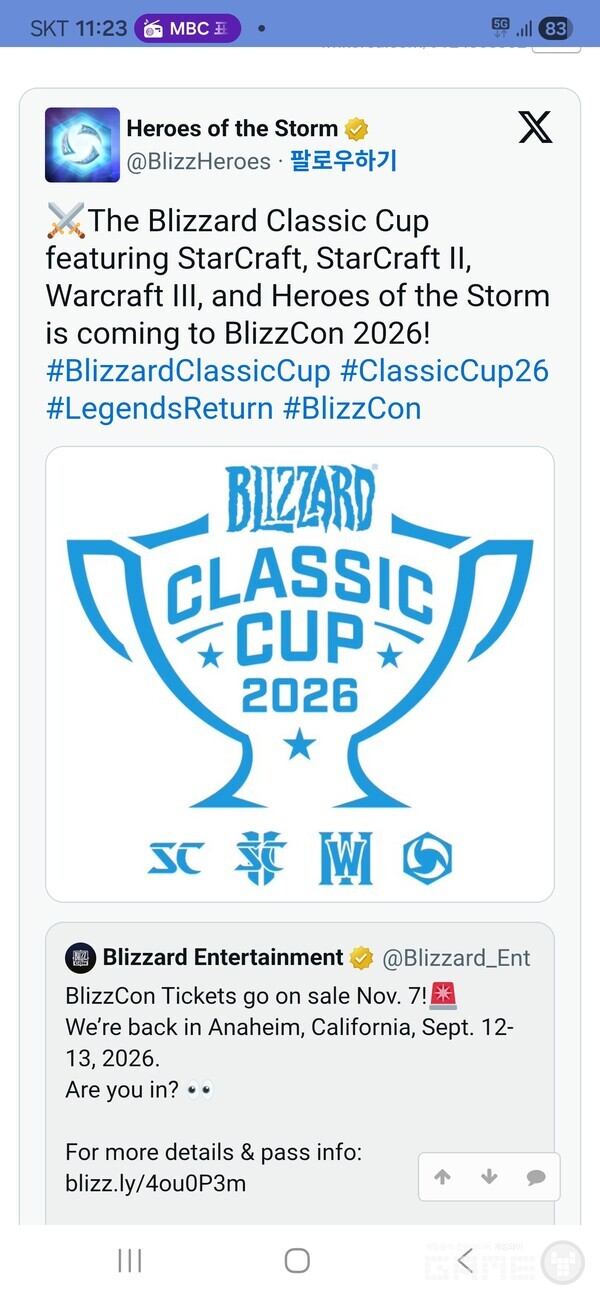 블리즈컨 클래식 게임 대회